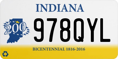 IN license plate 978QYL