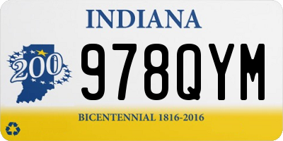 IN license plate 978QYM