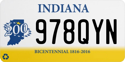 IN license plate 978QYN