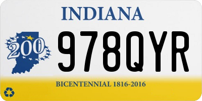 IN license plate 978QYR