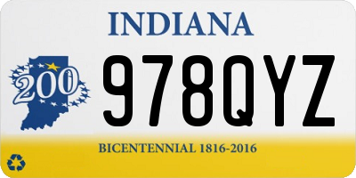 IN license plate 978QYZ