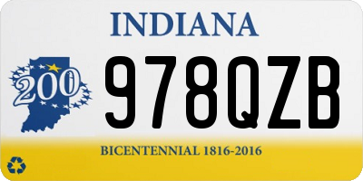 IN license plate 978QZB