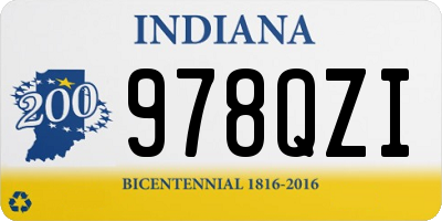 IN license plate 978QZI