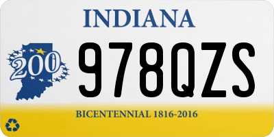 IN license plate 978QZS