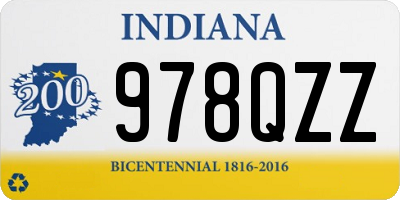IN license plate 978QZZ