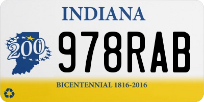 IN license plate 978RAB