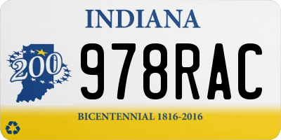 IN license plate 978RAC
