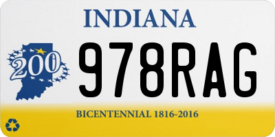 IN license plate 978RAG