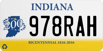 IN license plate 978RAH
