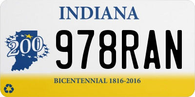 IN license plate 978RAN