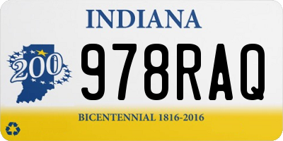 IN license plate 978RAQ