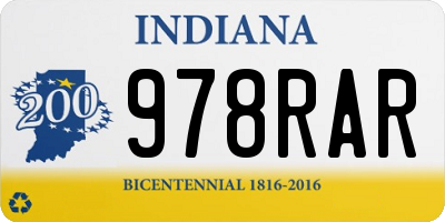 IN license plate 978RAR