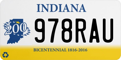 IN license plate 978RAU