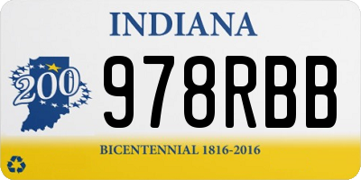 IN license plate 978RBB
