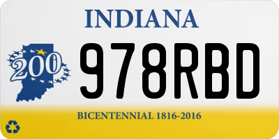 IN license plate 978RBD