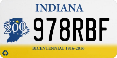 IN license plate 978RBF