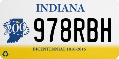 IN license plate 978RBH