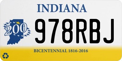IN license plate 978RBJ