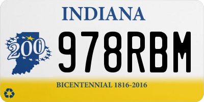 IN license plate 978RBM