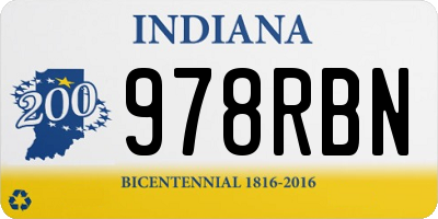 IN license plate 978RBN