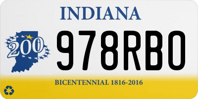 IN license plate 978RBO