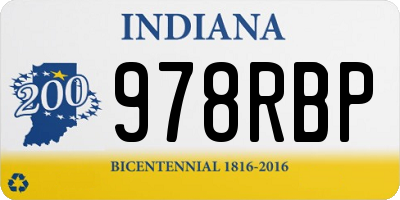 IN license plate 978RBP
