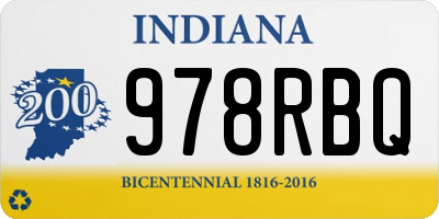 IN license plate 978RBQ