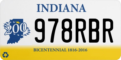 IN license plate 978RBR