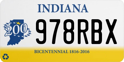 IN license plate 978RBX