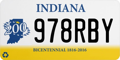 IN license plate 978RBY