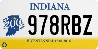 IN license plate 978RBZ