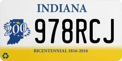 IN license plate 978RCJ