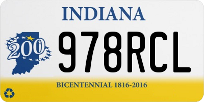 IN license plate 978RCL