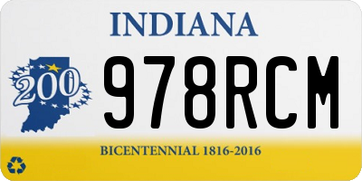 IN license plate 978RCM