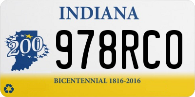 IN license plate 978RCO