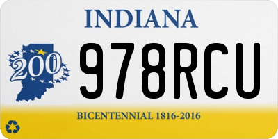IN license plate 978RCU
