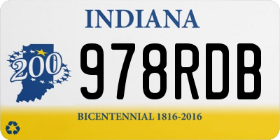 IN license plate 978RDB