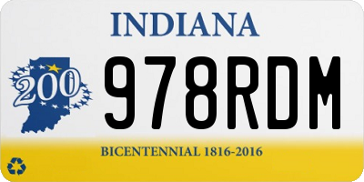 IN license plate 978RDM