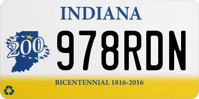 IN license plate 978RDN