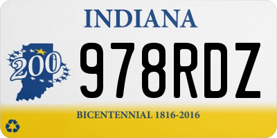 IN license plate 978RDZ