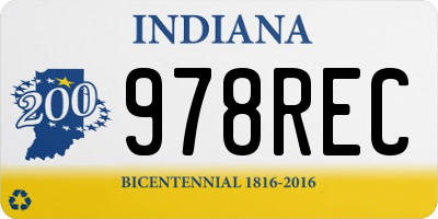 IN license plate 978REC