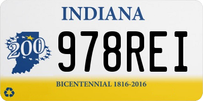 IN license plate 978REI