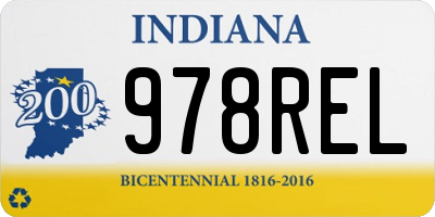 IN license plate 978REL