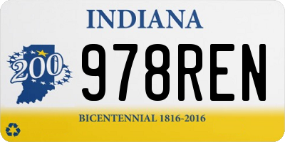 IN license plate 978REN