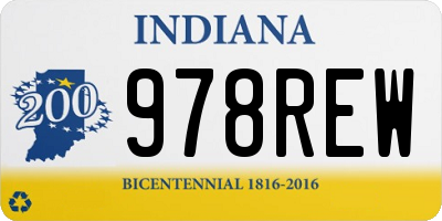 IN license plate 978REW