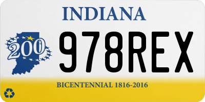 IN license plate 978REX