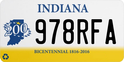 IN license plate 978RFA
