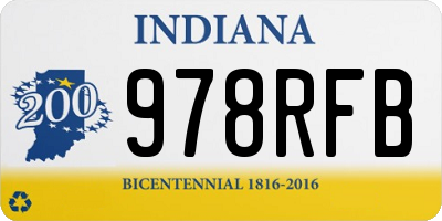 IN license plate 978RFB