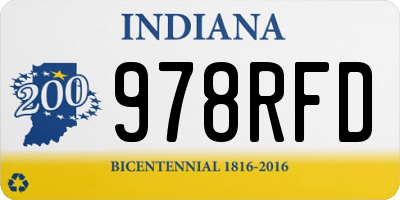 IN license plate 978RFD