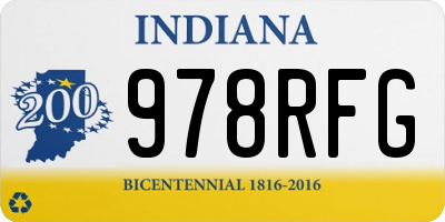 IN license plate 978RFG